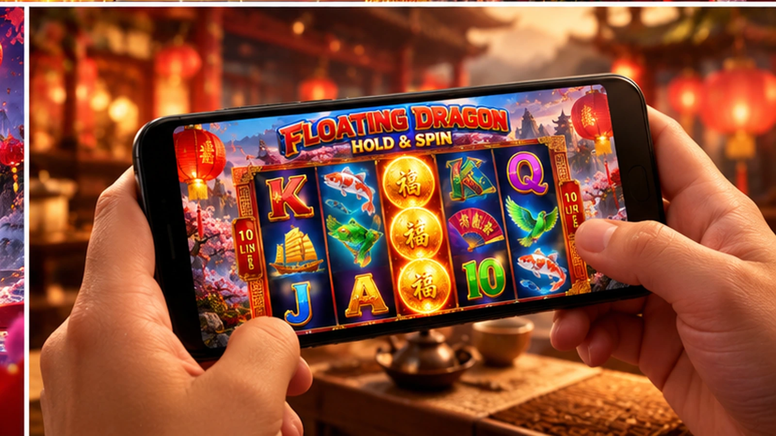 Floating Dragon Pragmatic Play slot on a mobile phone