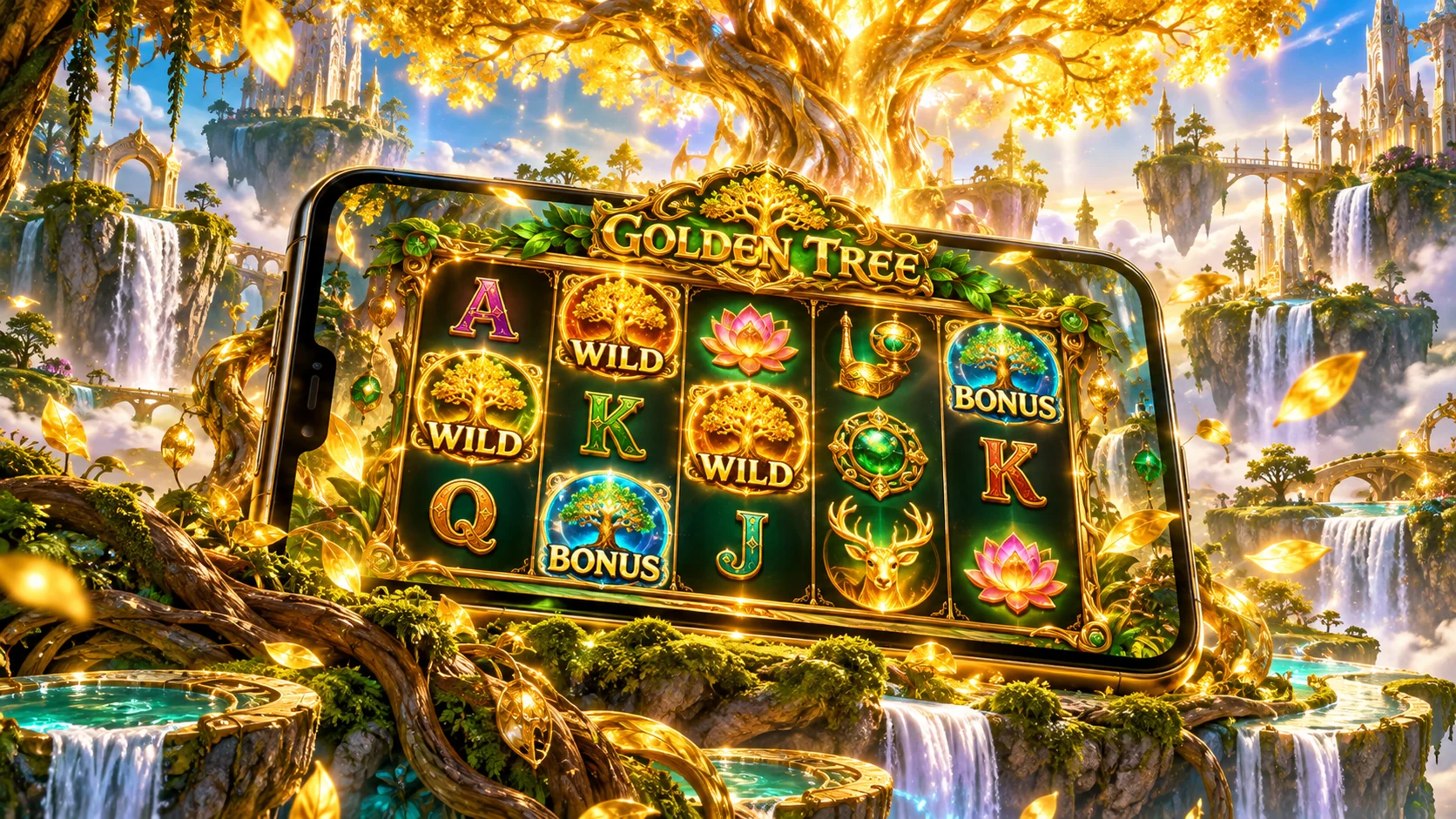 Golden Tree slot gameplay on mobile