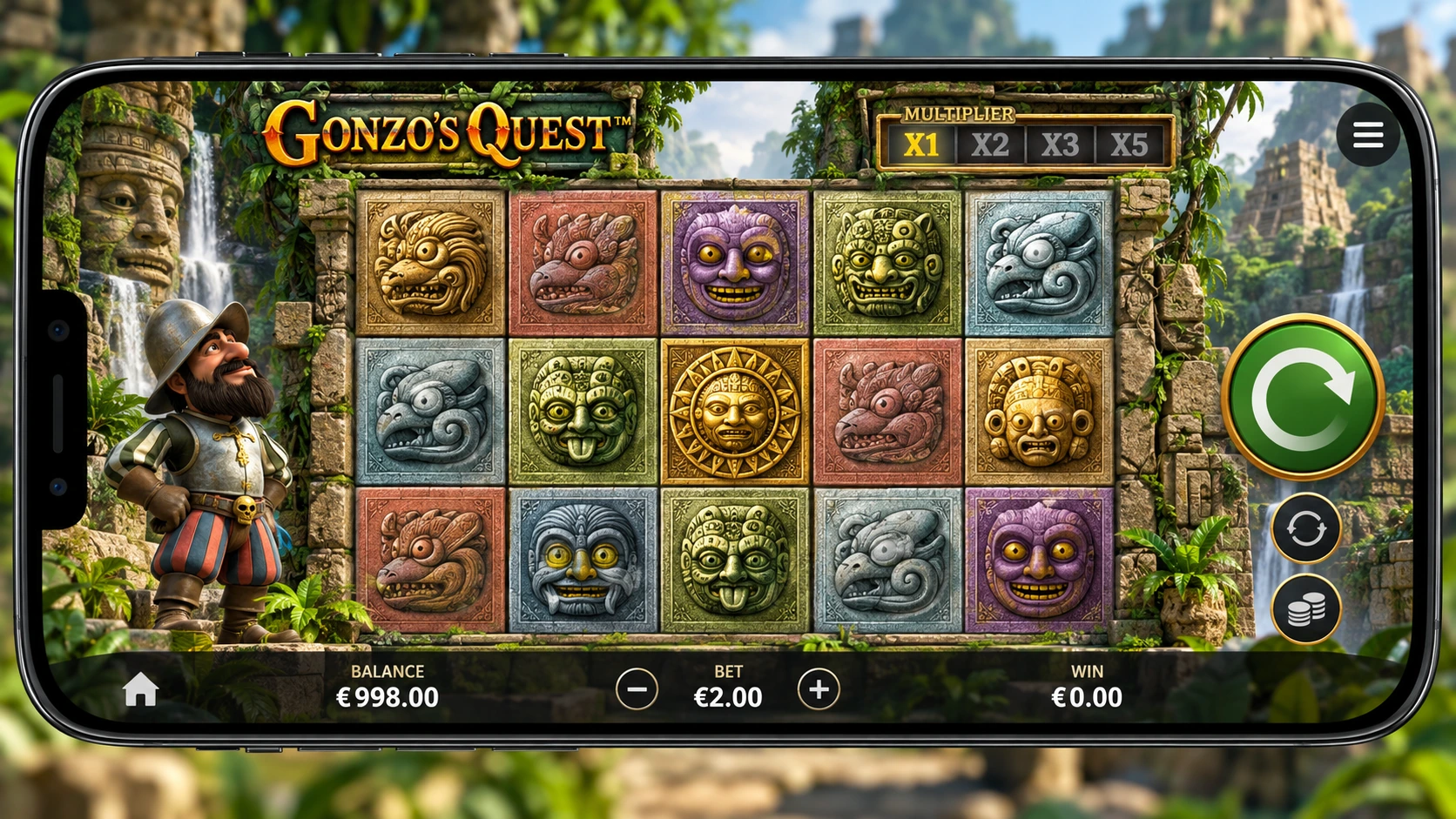 Gonzo’s Quest on a mobile screen
