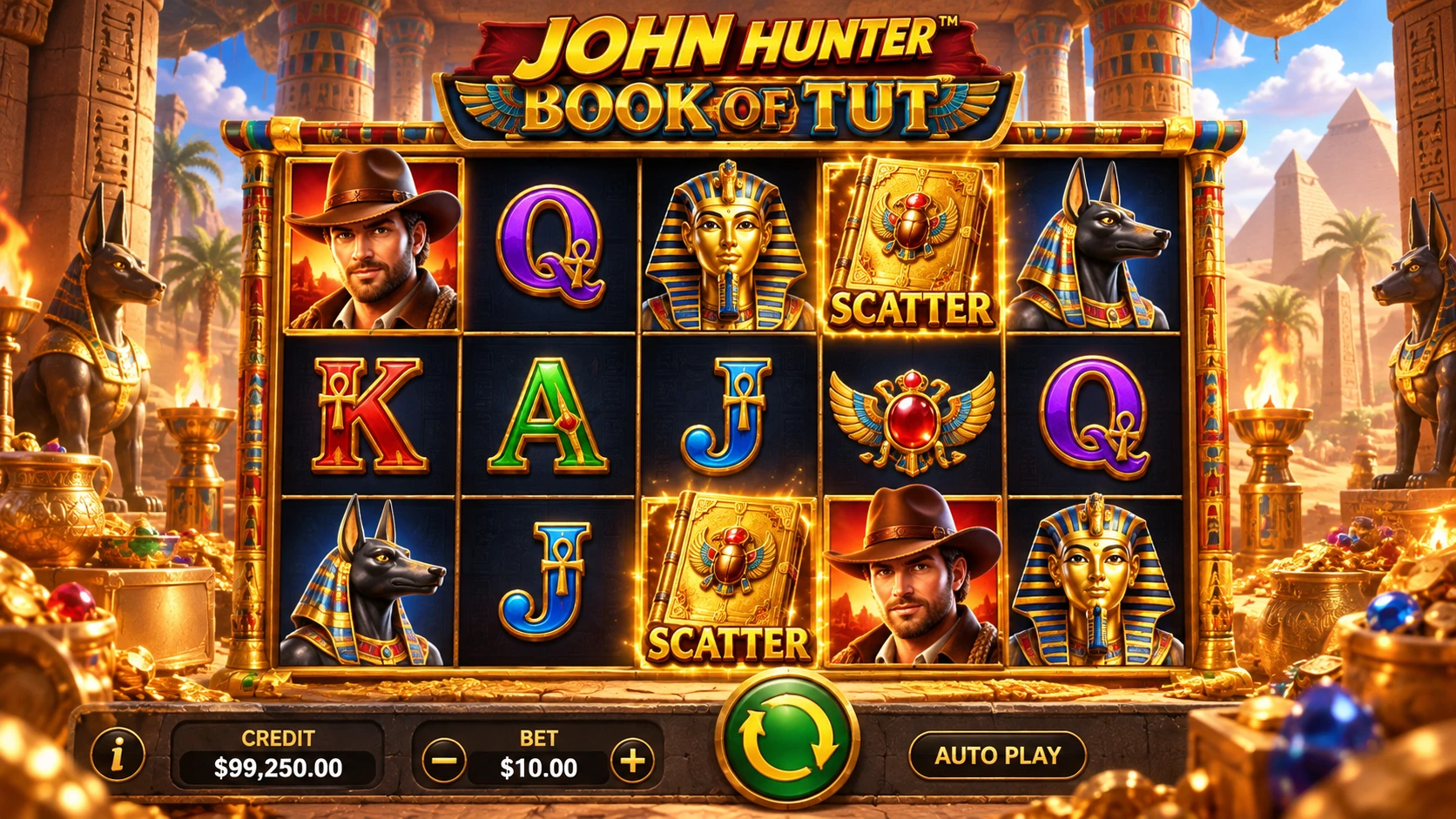 John Hunter and the Book of Tut Pragmatic Play slot gameplay