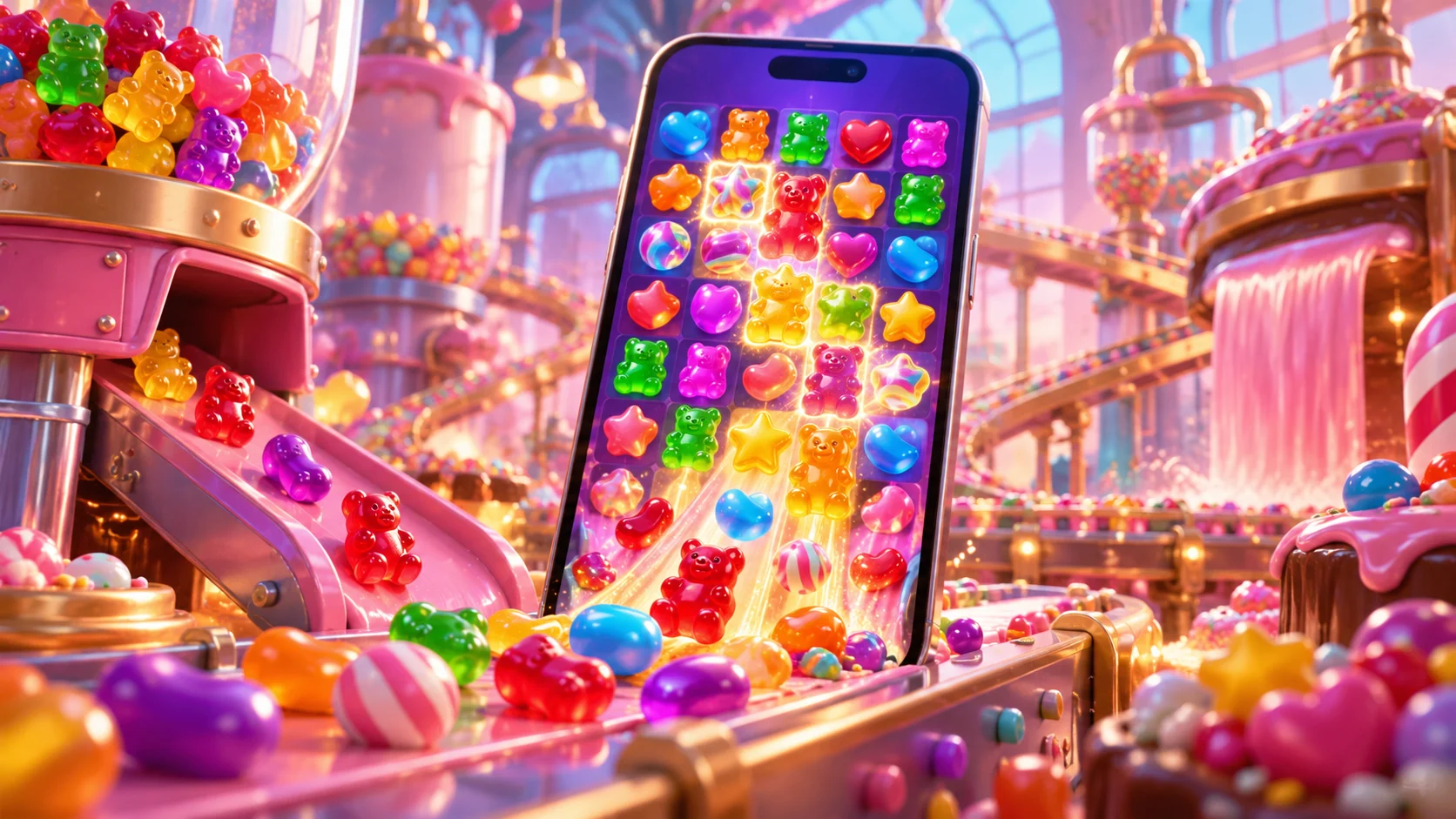 Sugar Rush mobile slot gameplay on a smartphone