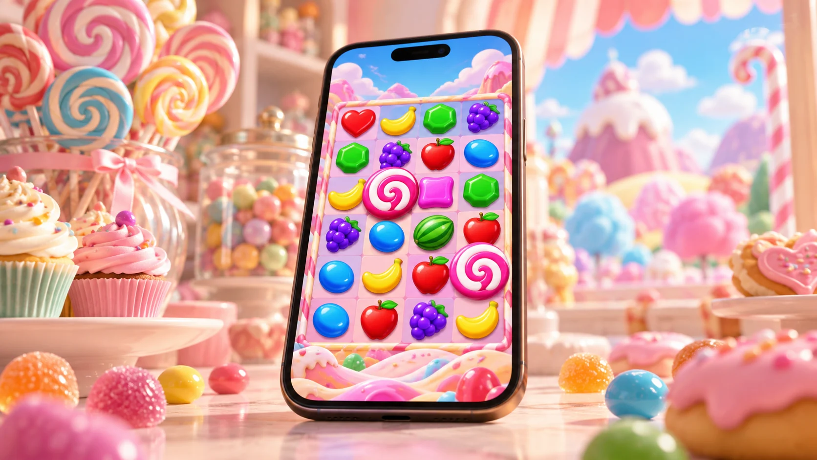 Sweet Bonanza slot gameplay on a mobile phone